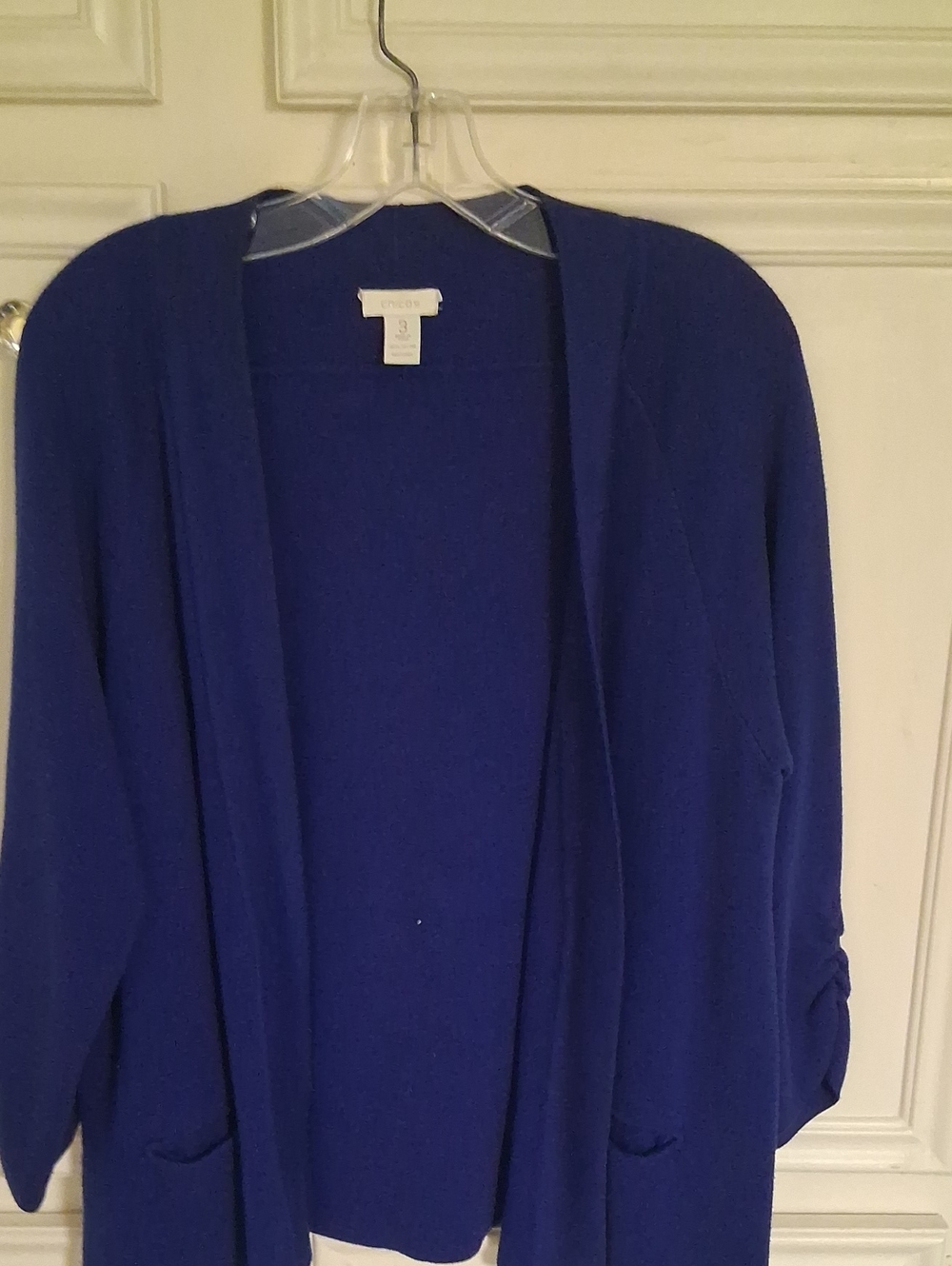 Chico's Open-Front Cobalt Blue Sweater Cardigan